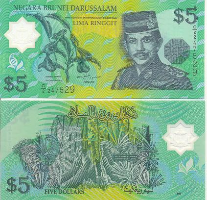 b0051 5 Риггит/Долларов (Бруней)