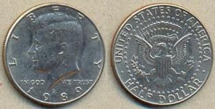 США. 1/2 доллара. 1989 год.
