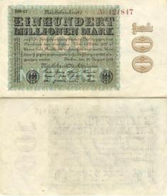 Германия 100000000 марок. 1923 год. "XF"