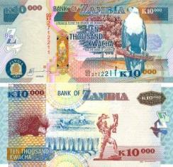 Замбия 10000 квача. 2008 год.