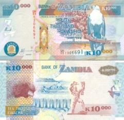 Замбия 10000 квача. 2011 год.