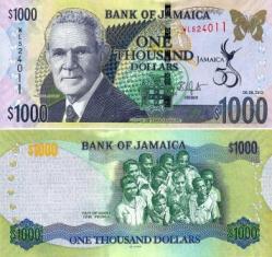 Ямайка 1000 долларов. 2012 год.