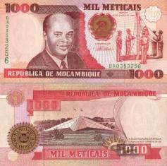 Мозамбик 1000 метикайс. 1991 год.