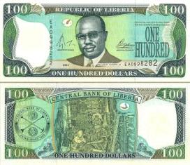 Либерия 100 долларов. 2004 год.