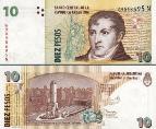 Аргентина 10 песо. 2002 год.