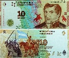 Аргентина 10 песо. 2016 год. 