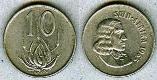 ЮАР 10 центов. 1965 год.