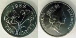 Бермудские о-ва 10 центов. 1988 год.
