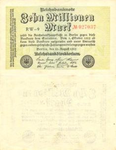 Германия 10000000 марок. 1923 год. "VF"