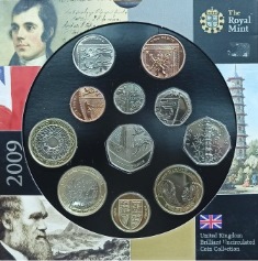 Великобритания. Банковский набор 2009 года. 11 монет.