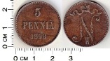 Россия для Финляндии 5 пенни 1898 года. 