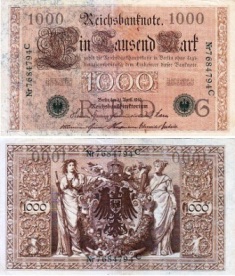 Германия 1000 марок 1910 (1918-22)