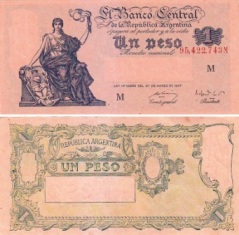 Аргентина 1 песо 1947 (1948- 51) UNC