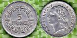 Франция 5 франков 1950 года.