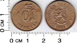 Финляндия 10 марок 1956 года. 