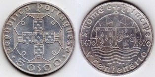 Сан Томе и Принсипе (Португальская колония) 50 эскудо 1970 года. "500 лет открытия" 