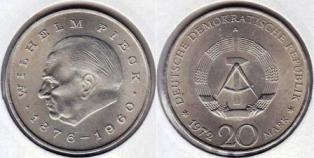 ГДР. 20 марок 1972 года "Вильгельм Пик."