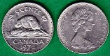Канада 5 центов 1974 года.