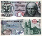 Мексика 10 песо 1975 года.