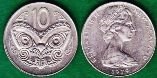 Новая Зеландия 10 центов 1979 года.