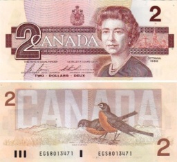 Канада 2 доллара 1986 года.