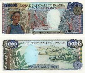 Руанда 5000 франков 1988 года.