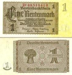 Германия 1 рентенмарк. 1937 год. Серия "D"