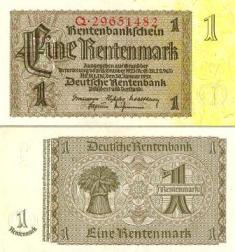Германия 1 рентенмарк. 1937 год. Серия "Q"