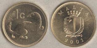 Мальта. 1 цент. 2001 год.