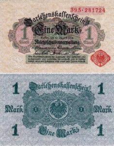 Германия 1 марка 1914 год.