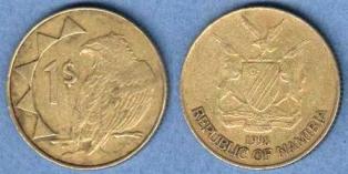 Намибия 1 доллар. 1998 год.