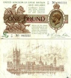 Великобритания 1 фунт. 1923 год.