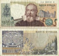 Италия 2000 лир. 1973 год.