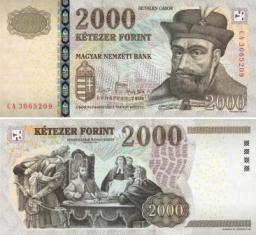 Венгрия 2000 форинтов. 2008 год.