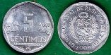 Перу 5 центавос 2009 года.