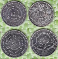Бурунди. 10 и 50 франков 2011 года.