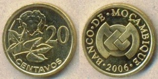Мозамбик 20 центаво. 2006 год.