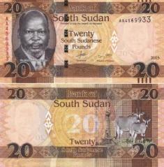 Южный Судан 20 фунтов. 2015 год.