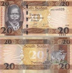 Южный Судан 20 фунтов. 2016 год.