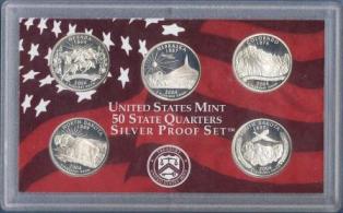 США. Набор монет номиналом 25-ть центов 2006 года. Серии "Штаты и территории". Серебро.