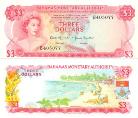 Багамские острова 3 доллара. 1968 год.