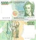 Италия 5000 лир. 1985 год.