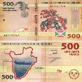 Бурунди 500 франков. 2015 год.