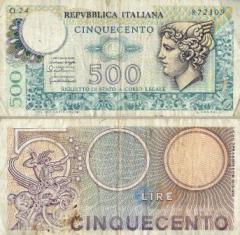 Италия 500 лир. 1976 год.