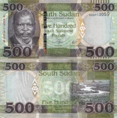 Южный Судан 500 фунтов. 2018 год.