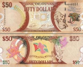 Гайана 50 долларов. 2016 год. "50 лет независимости"
