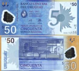 Уругвай 50 песо. 2017 год. (В обращении с 2018 года)