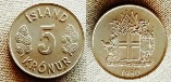 Исландия 5 крон. 1980 год.