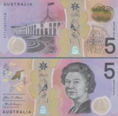 Австралия 5 долларов. 2016 год. Пластик.