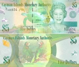 Каймановы острова 5 долларов. 2011 год.